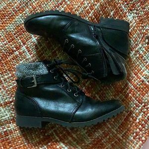 Kids, black dress boots.